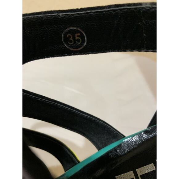 Alba Candy Neon Colorful Velvet Leather Buckle Strap Women's Sz 5.5 Wedge Sandal - Picture 9 of 10